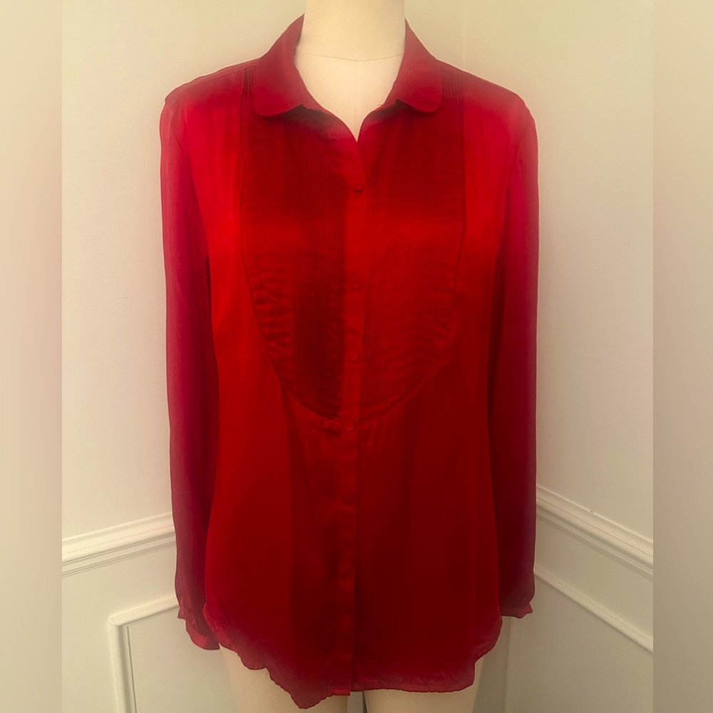 Elegant silk Red Blouse